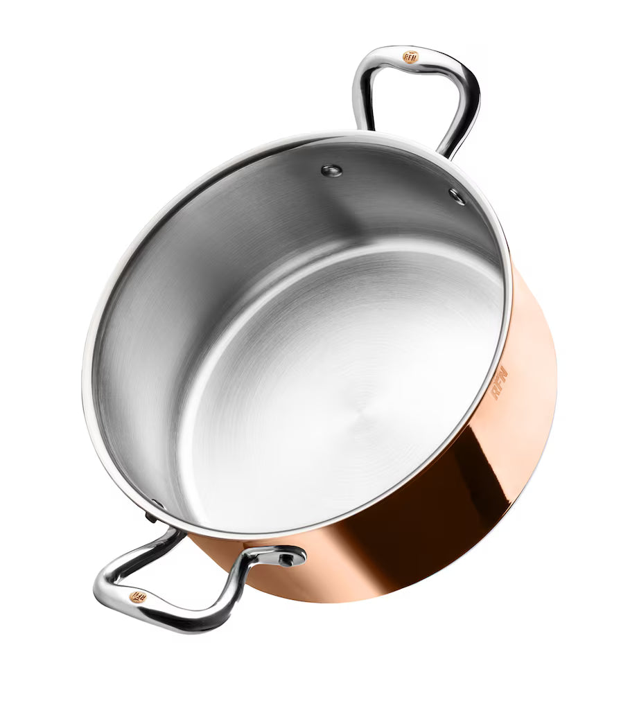 Ruffoni Con Classe Copper Casserole with Lid – Stainless Steel Lined - Mustard
