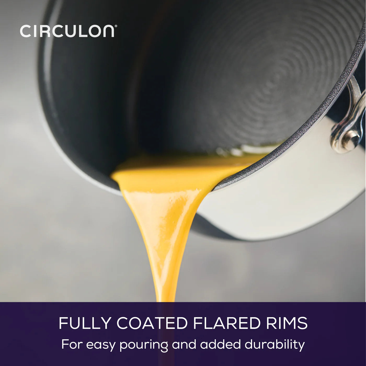 Circulon Clad Saucepan with Lid – 16cm or 20cm Stainless Steel - Mustard