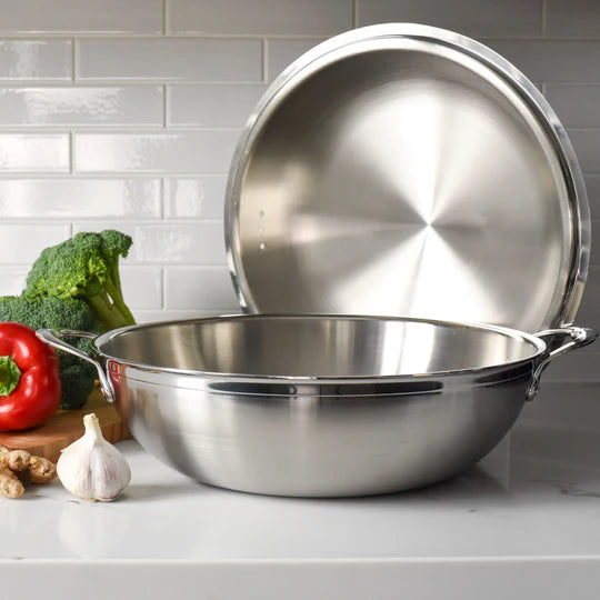 Hestan ProBond Stainless Steel Wok with Lid – 36cm 7L - Mustard