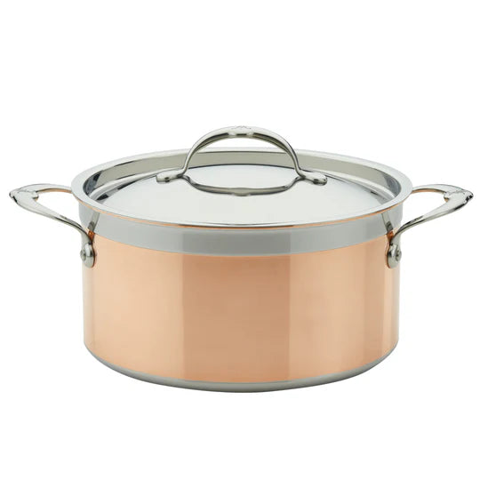 Hestan CopperBond Stock Pot with Lid – 24cm 5.7L Copper Core - Mustard