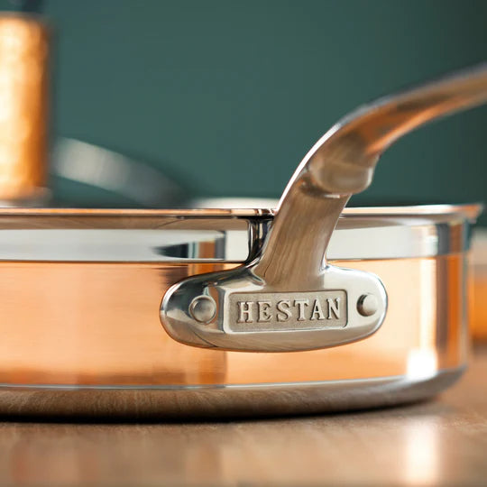 Hestan CopperBond Sauté Pan with Lid & Helper Handle – 26cm 3.3L - Mustard