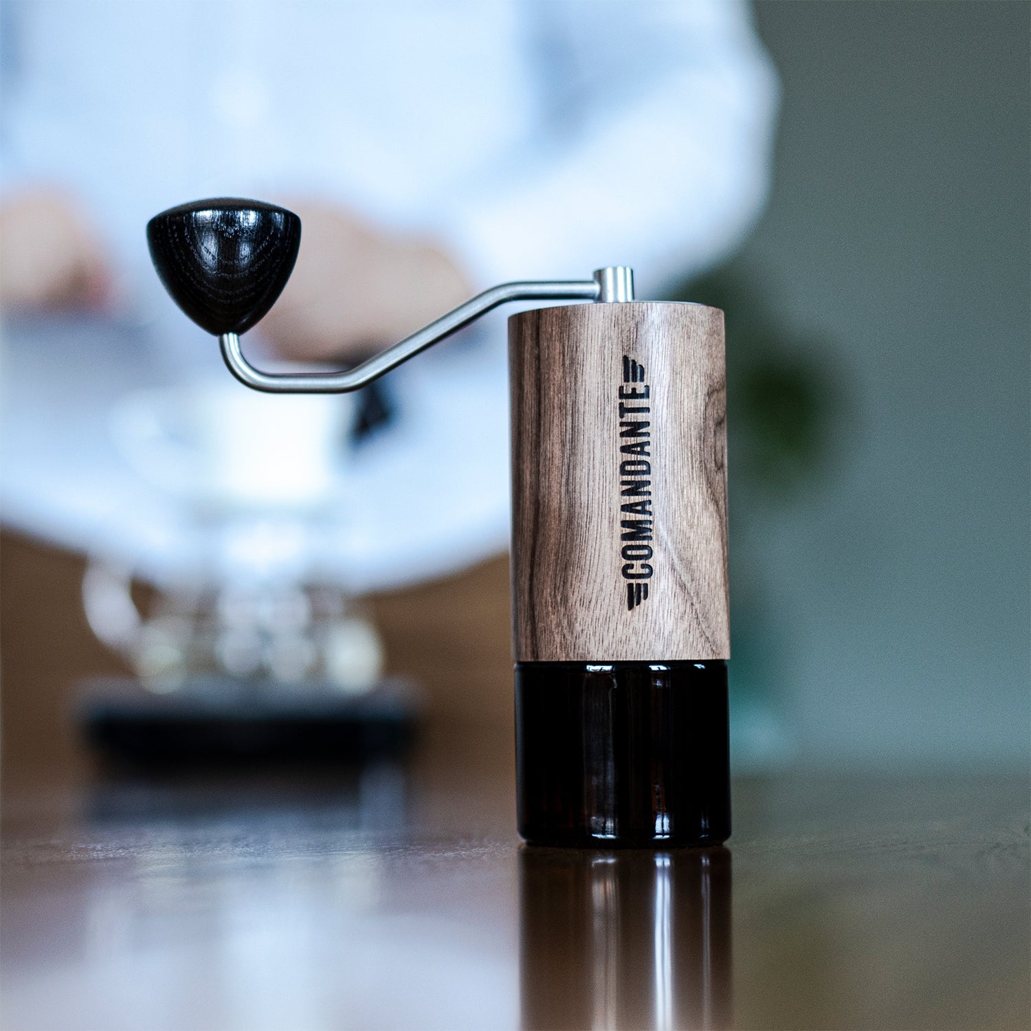 Comandante C40 Nitro Blade Coffee Grinder MK4 - Virginia Walnut - Mustard