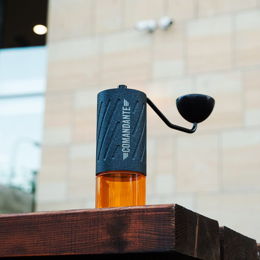 Comandante C60 Baracuda Coffee Grinder (Nautilus Blue) - Mustard
