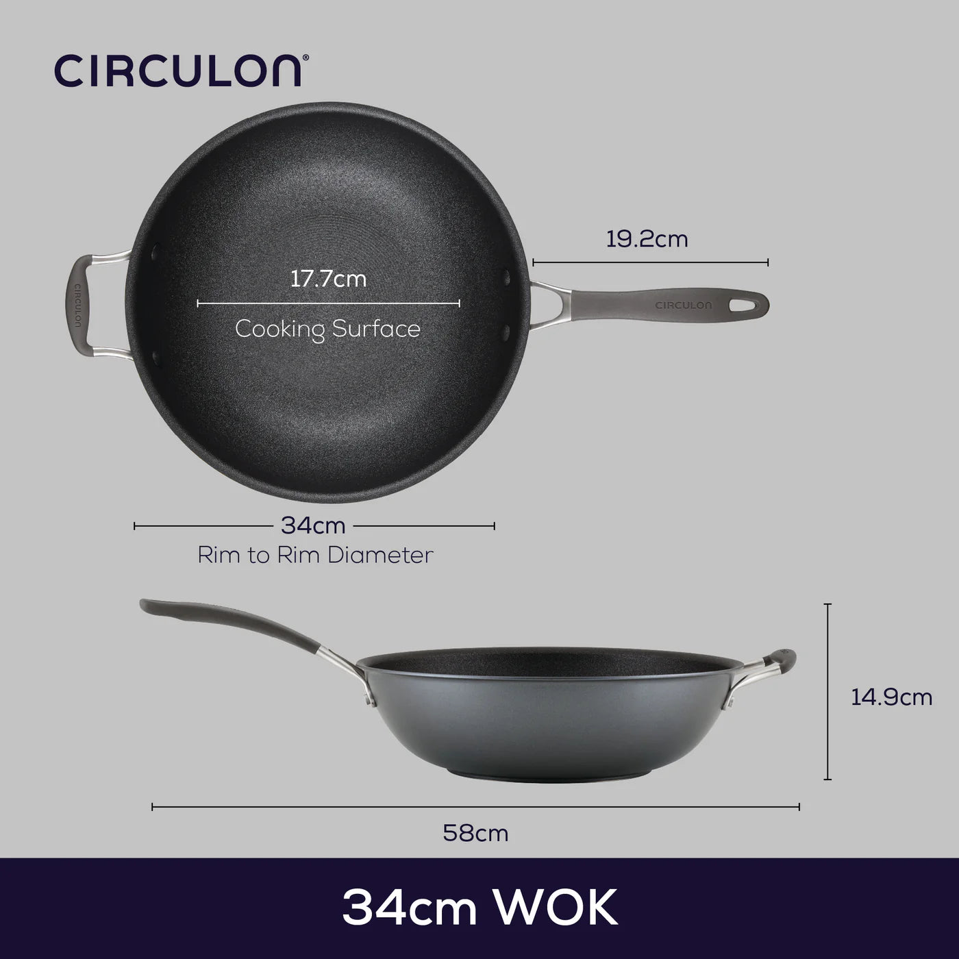Circulon A1 Series Stir Fry Pan with Helper Handle – 33.6cm Non-Stick - Mustard