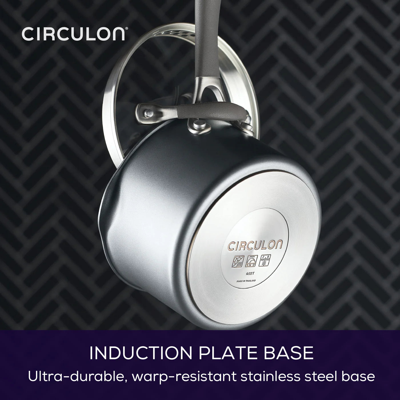 Circulon A1 Straining Saucepan with Lid – 16cm or 18cm Non-Stick - Mustard