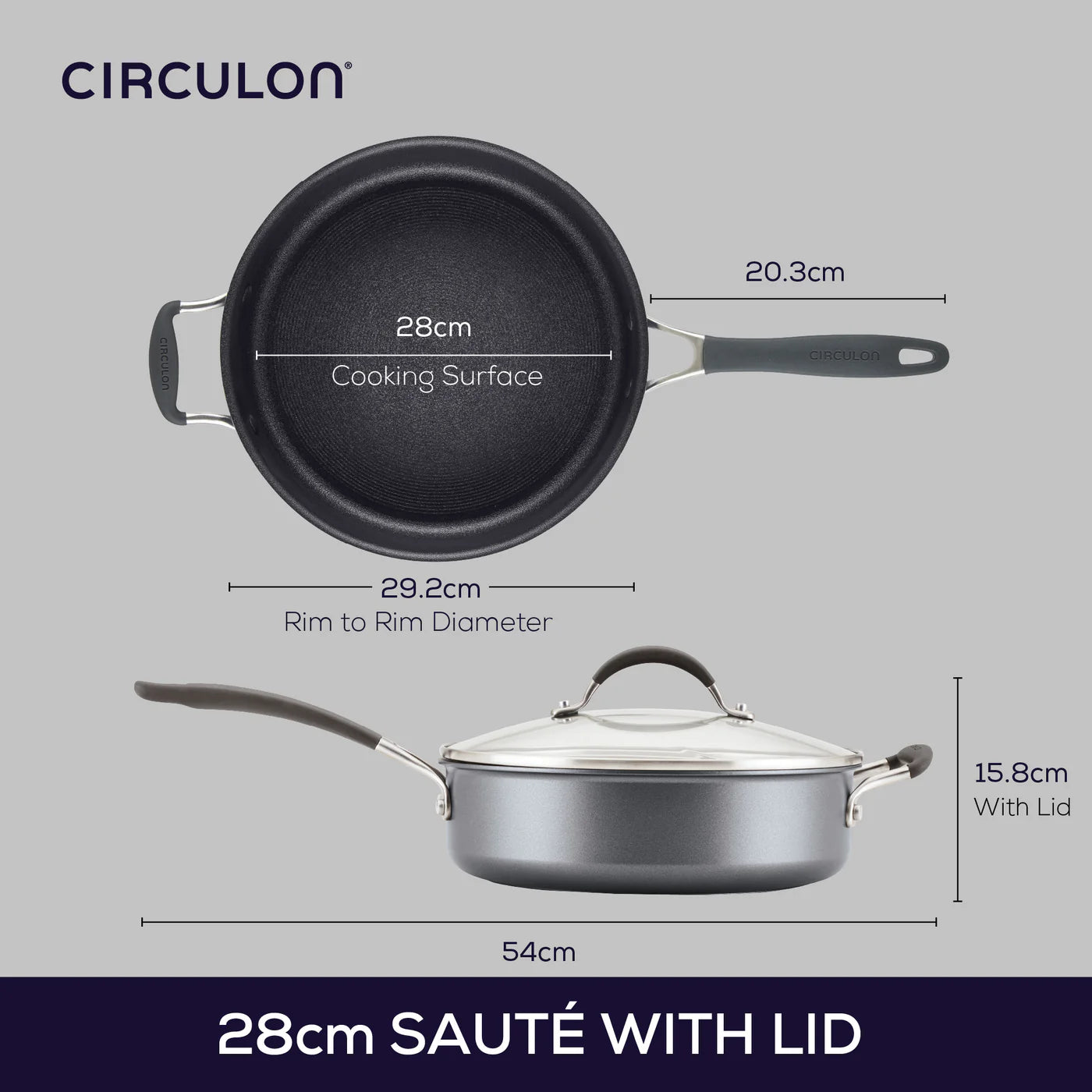 Circulon A1 Series Sauté Pan with Helper Handle – 28cm 4.7L Non-Stick - Mustard