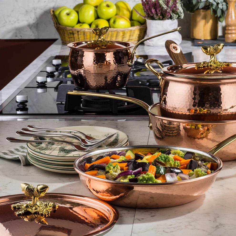 Ruffoni Historia Copper Skillet – Tin Lined, Handcrafted in Italy - Mustard