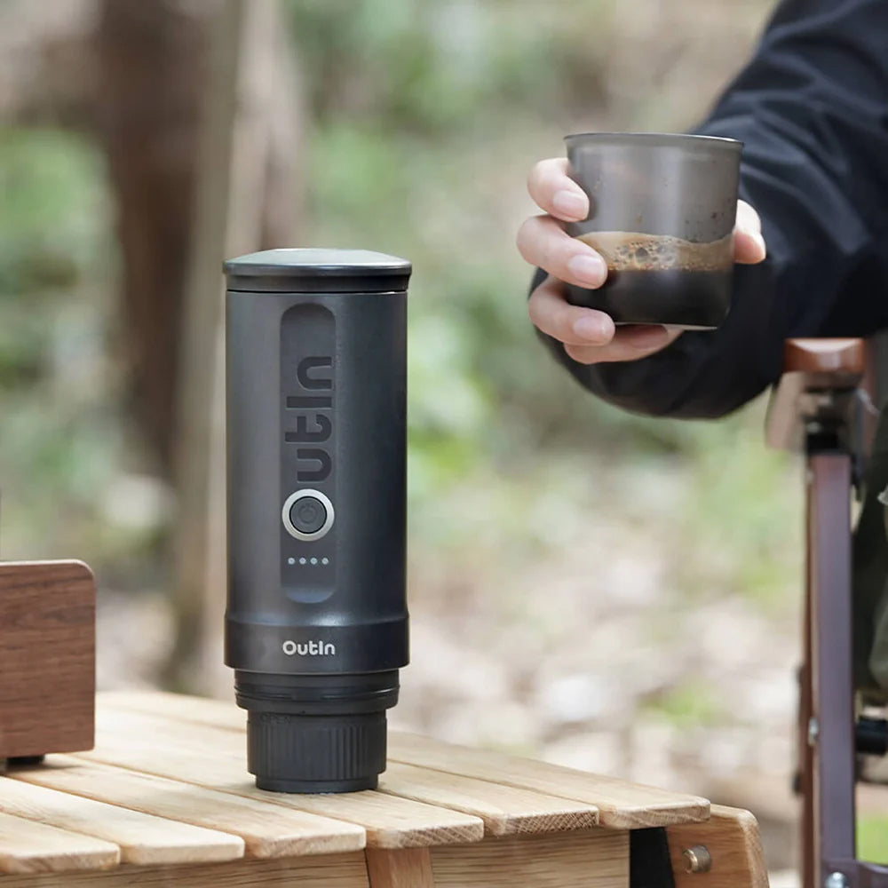 OutIn Nano Portable Espresso Machine (Space Grey) - Mustard