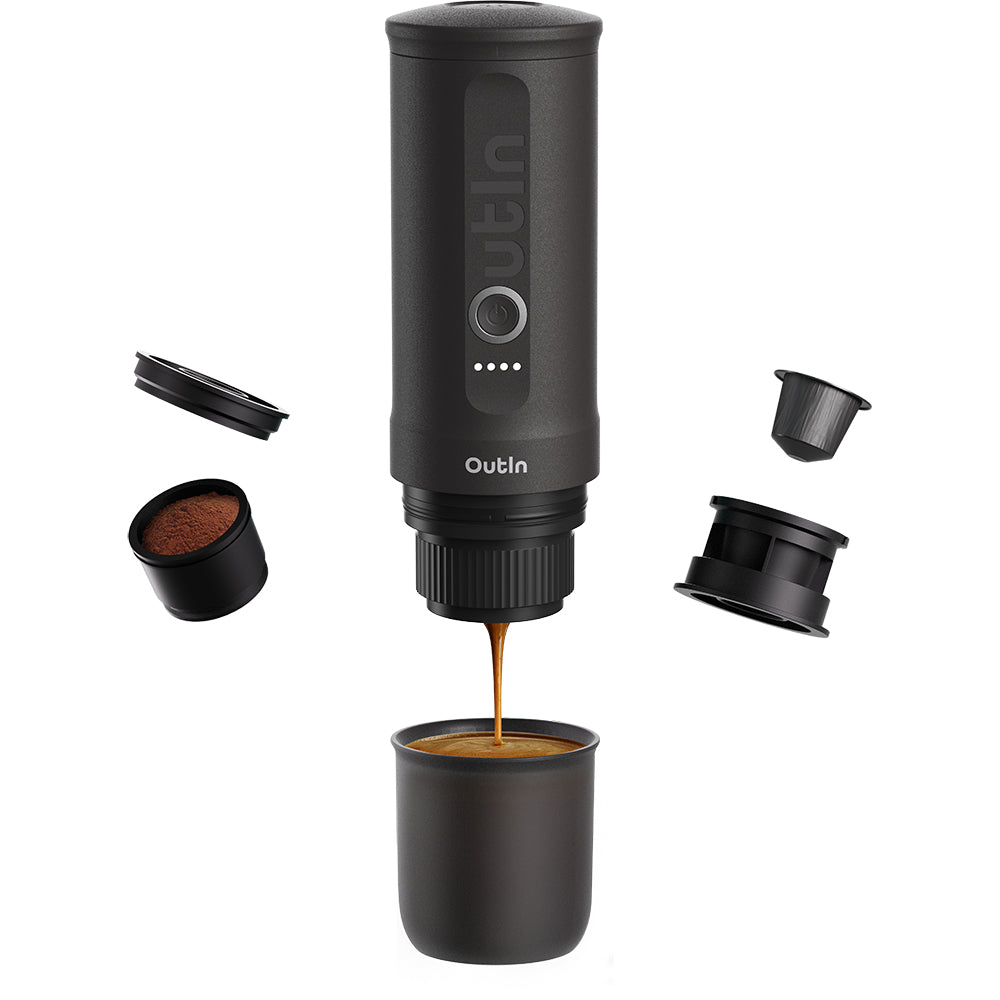 OutIn Nano Portable Espresso Machine (Space Grey) - Mustard