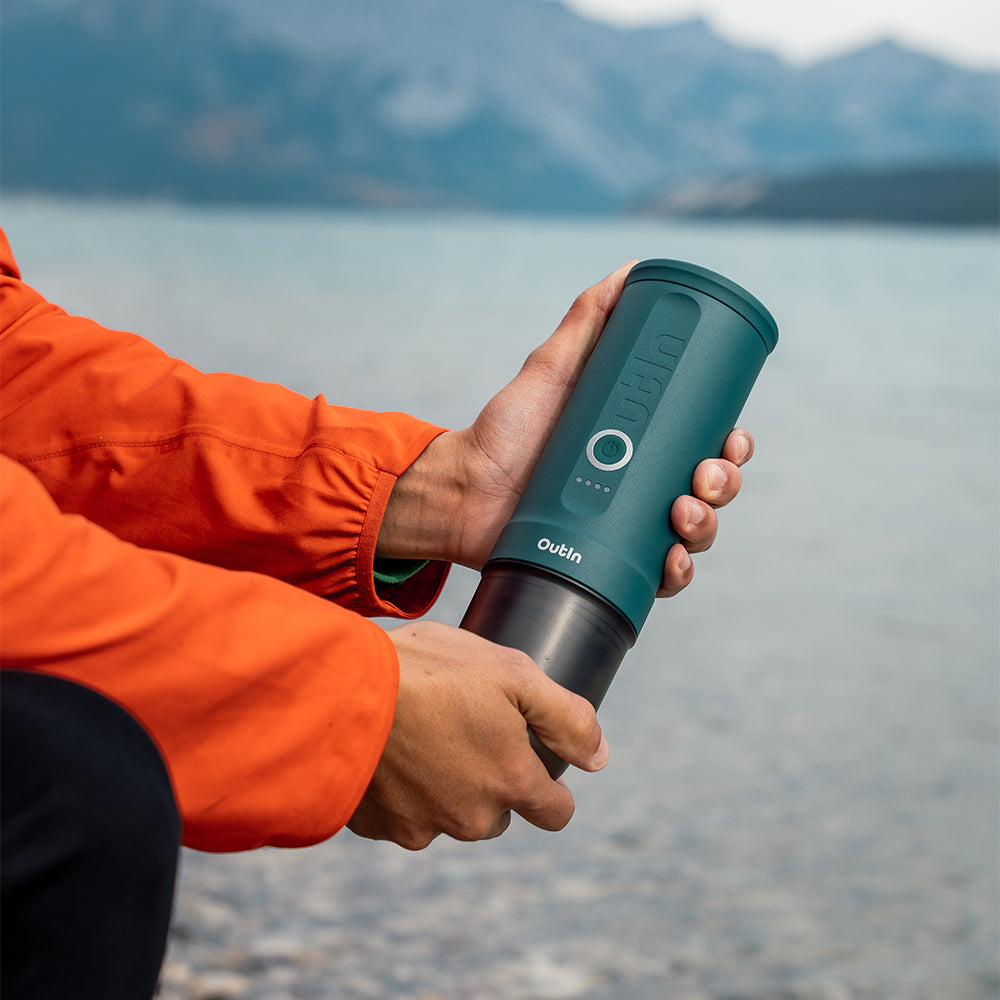 OutIn Nano Portable Espresso Machine – OutIn Teal - Mustard
