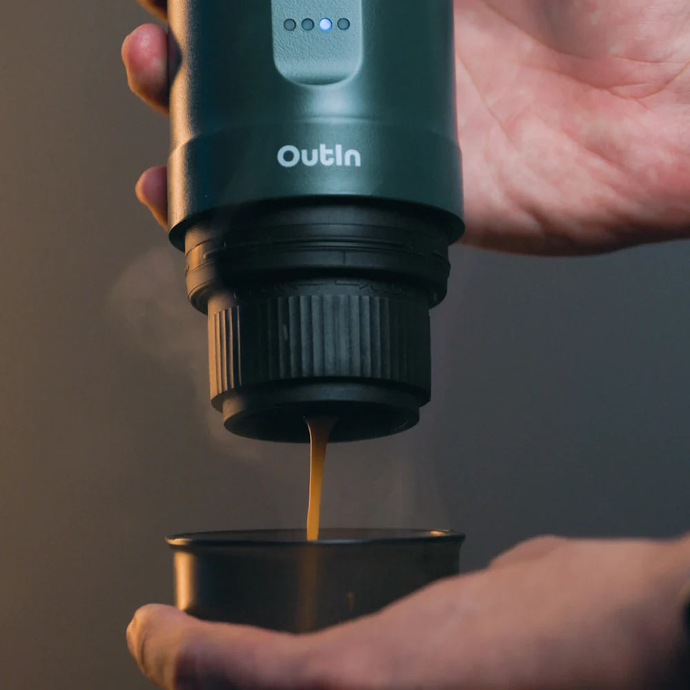 OutIn Nano Portable Espresso Machine – OutIn Teal - Mustard