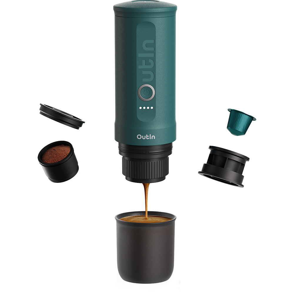 OutIn Nano Portable Espresso Machine – OutIn Teal - Mustard