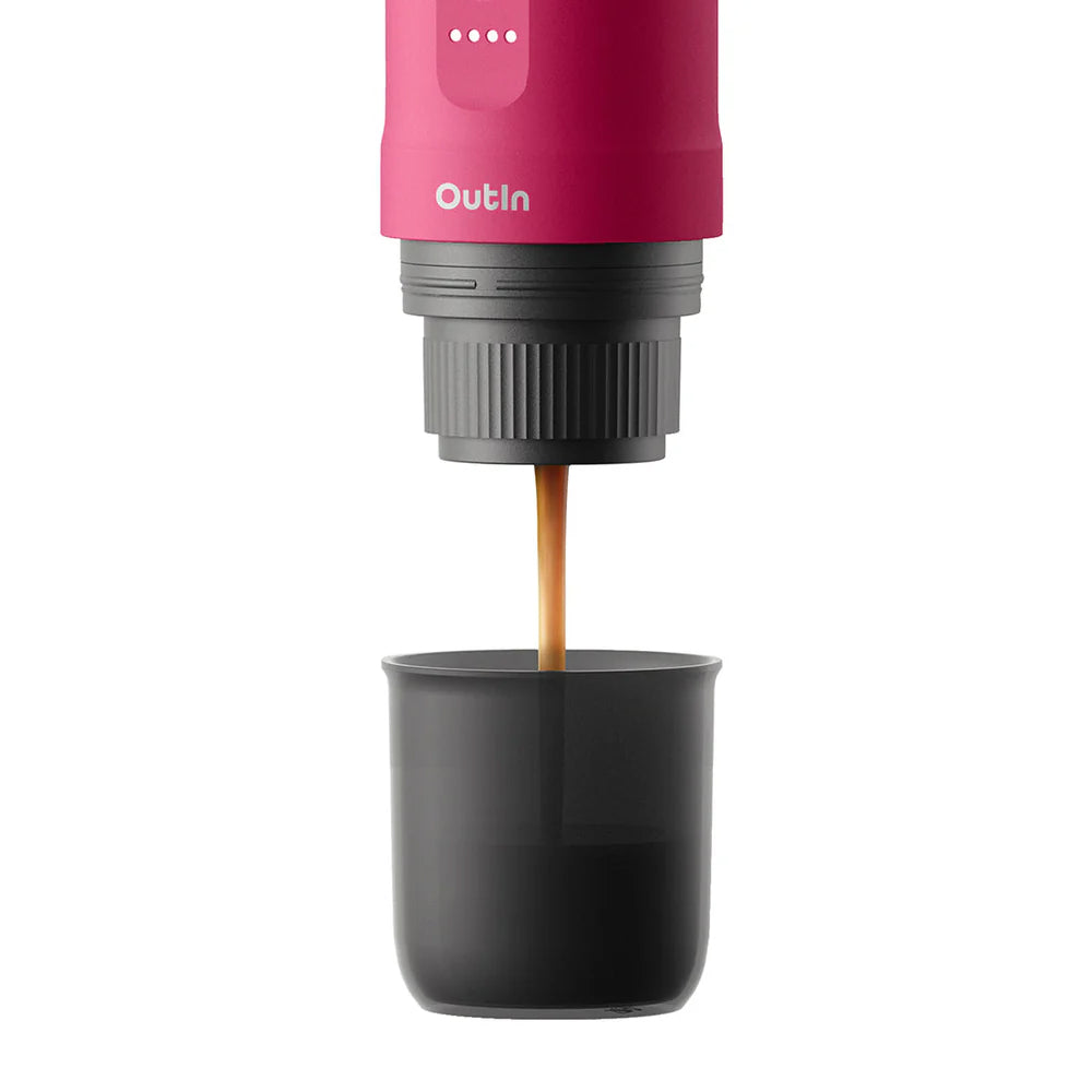 OutIn Nano Portable Espresso Machine – Fuchsia Pink - Mustard