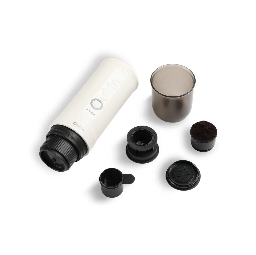 OutIn Nano Portable Espresso Machine – Pearl White - Mustard