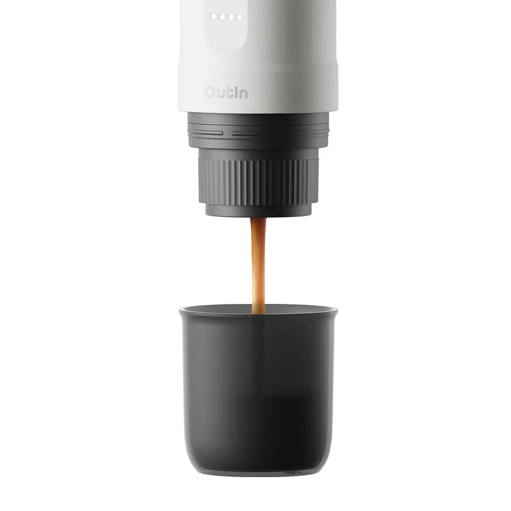 OutIn Nano Portable Espresso Machine – Pearl White - Mustard