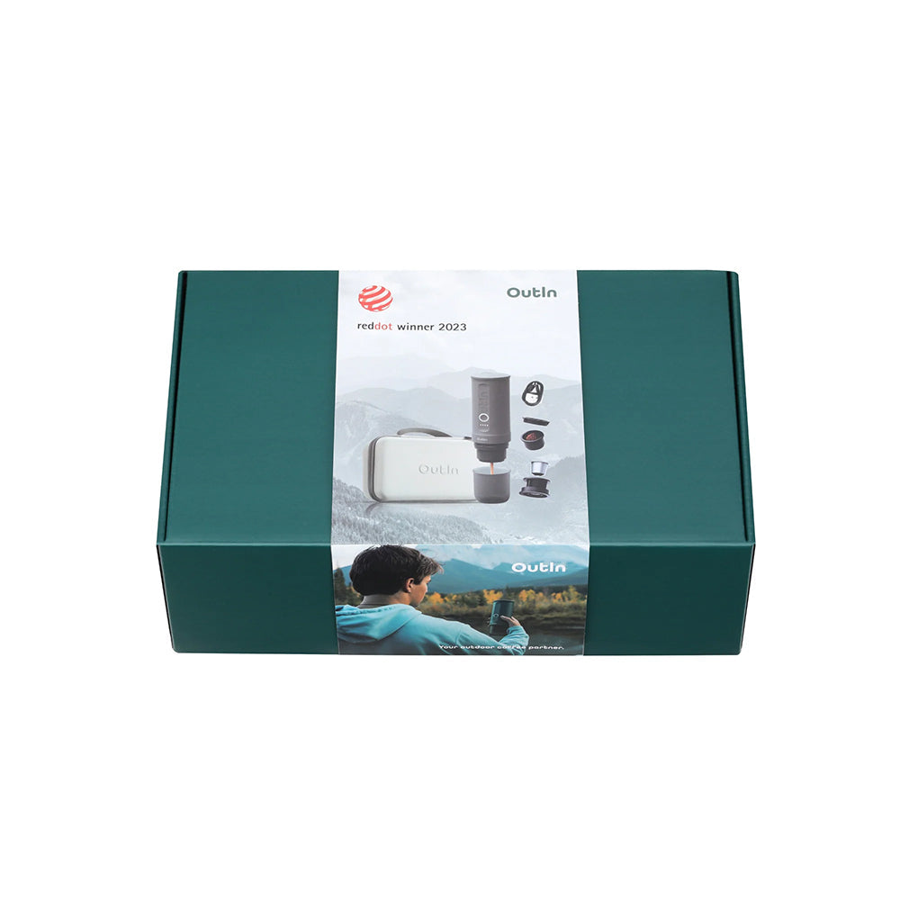 OutIn Traveler Nano Portable Espresso Machine Gift Set (Space Grey) - Mustard