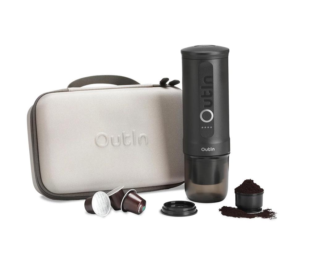 OutIn Traveler Nano Portable Espresso Machine Gift Set (Space Grey) - Mustard