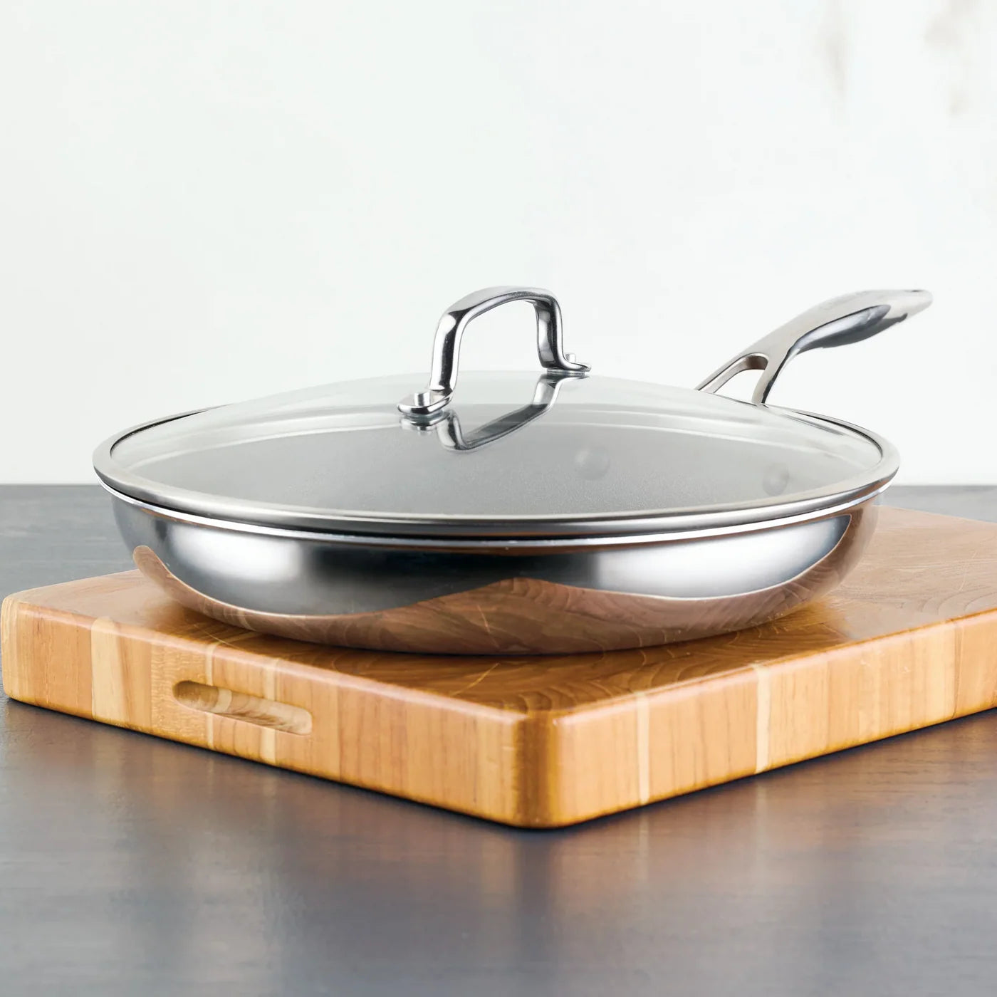 Circulon Clad Series Covered Skillet – 32cm Stainless Steel Non-Stick - Mustard