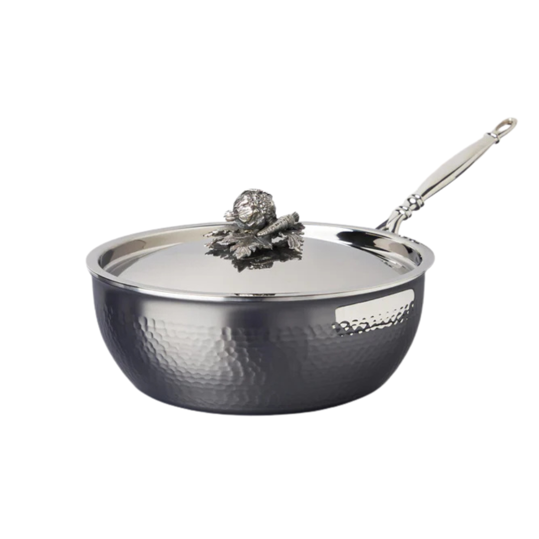 Ruffoni Opus Prima Covered Chef Pan – 24cm 3.8L Stainless Steel - Mustard