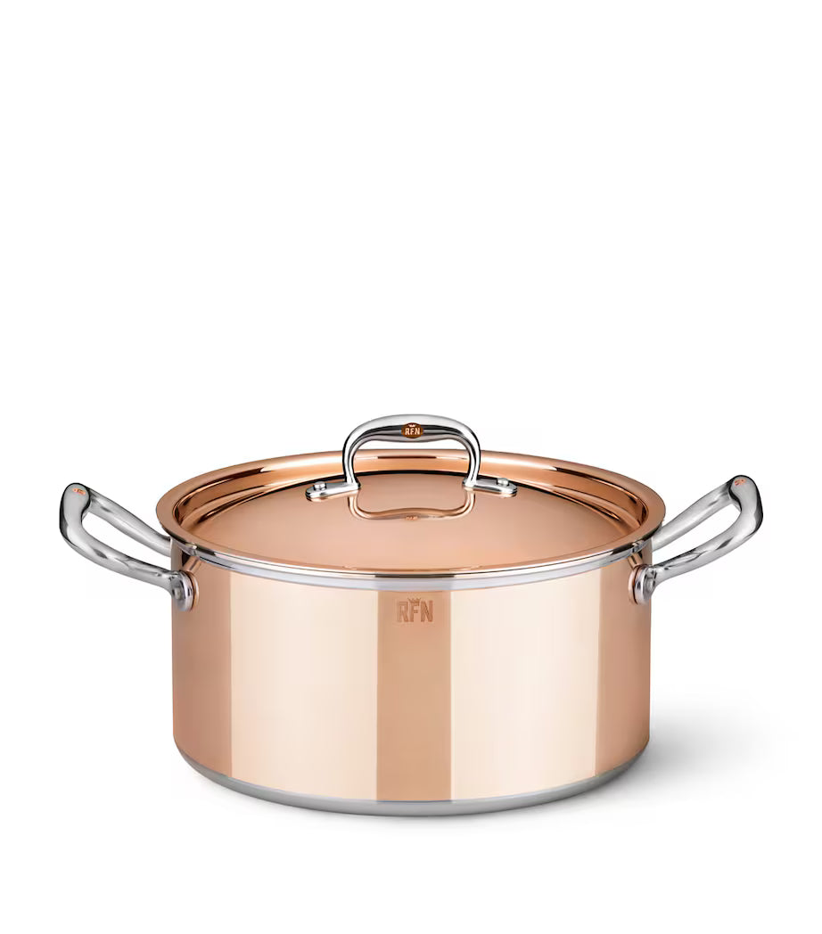 Ruffoni Con Classe Covered Stock Pot – 24cm 5.5L Copper - Mustard
