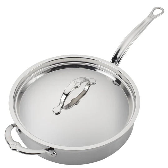 Hestan ProBond Sauté Pan with Lid – 26cm 3.3L Stainless Steel - Mustard