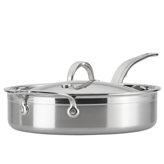 Hestan ProBond Sauté Pan with Lid – 26cm 3.3L Stainless Steel - Mustard