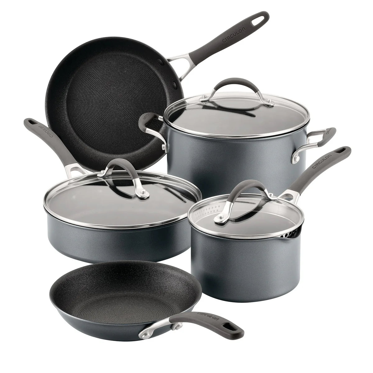 Circulon ScratchDefense 5 Piece Cookware Set – Non-Stick Induction Suitable - Mustard