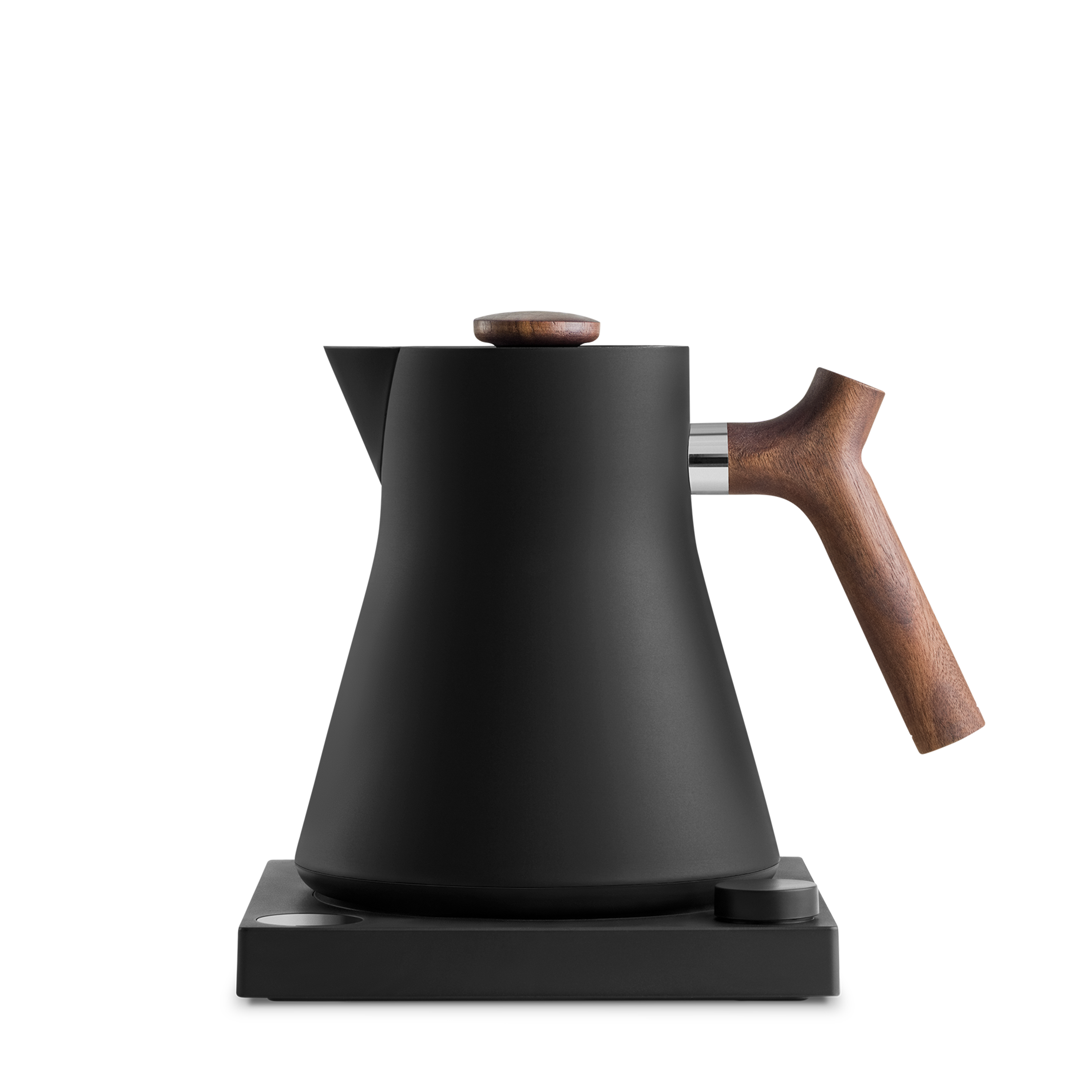 Fellow Corvo EKG Kettle - Matte Black with Walnut Handle - Mustard