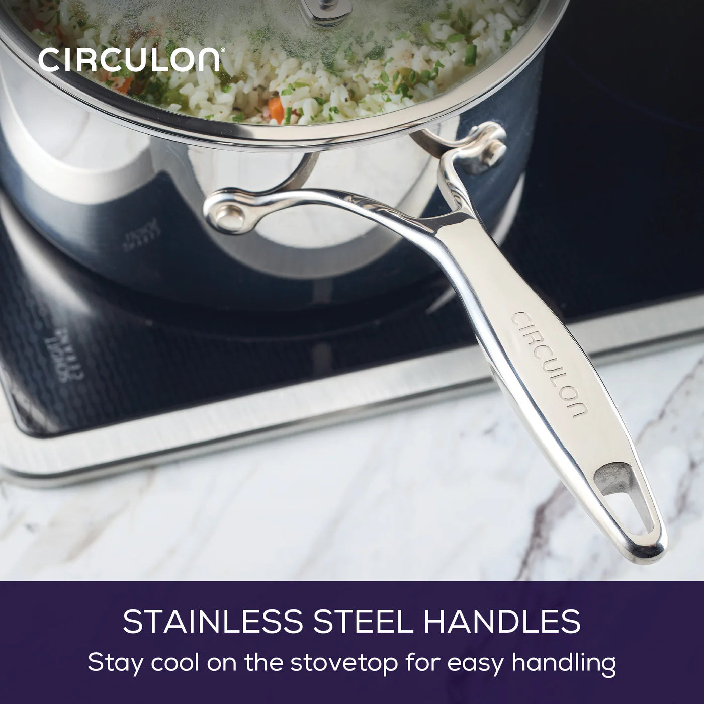 Circulon Clad Saucepan with Lid – 16cm or 20cm Stainless Steel - Mustard