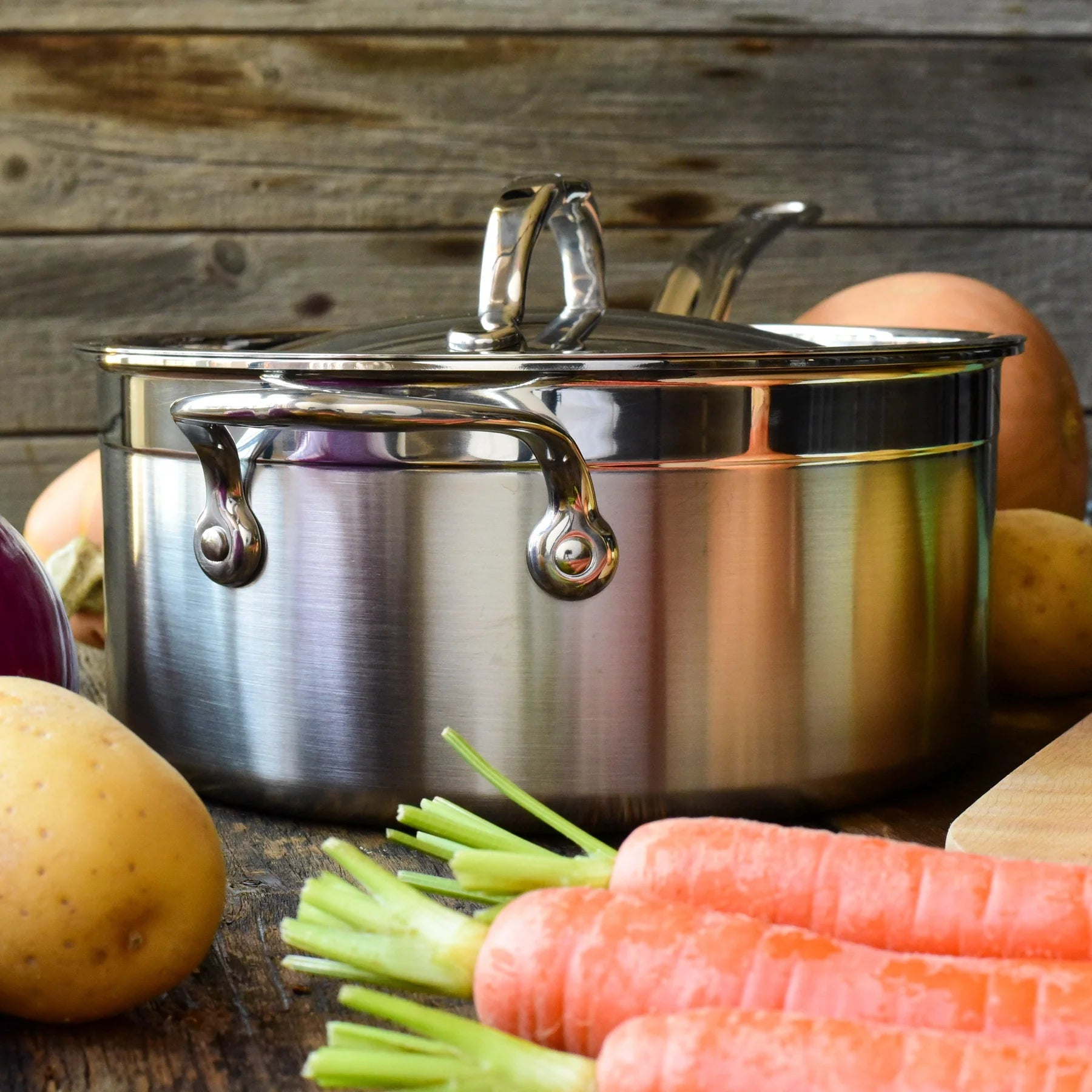 Hestan ProBond Stainless Steel Saucepan – 16cm or 22cm with Lid - Mustard