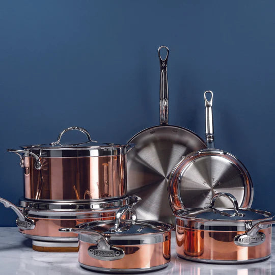 Hestan CopperBond 6 Piece Cookware Set – Copper Core Induction Suitable - Mustard