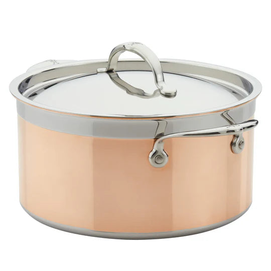 Hestan CopperBond Stock Pot with Lid – 24cm 5.7L Copper Core - Mustard