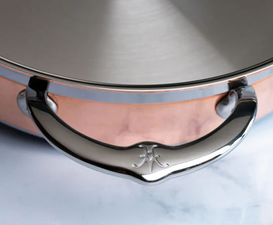 Hestan CopperBond Sauté Pan with Lid & Helper Handle – 26cm 3.3L - Mustard