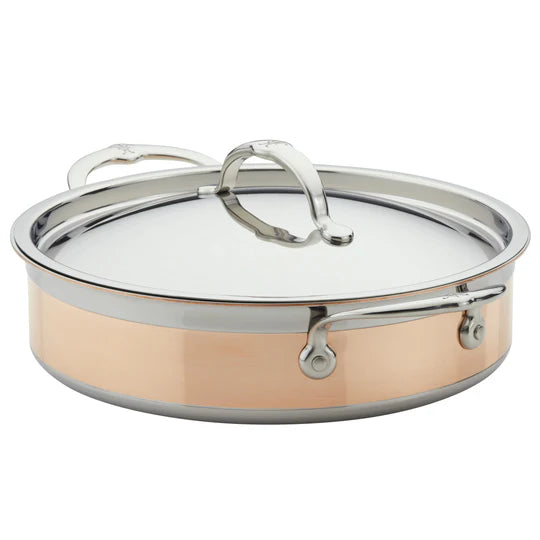 Hestan CopperBond Sautéuse Pan with Lid – 26cm 3.3L Copper Core - Mustard