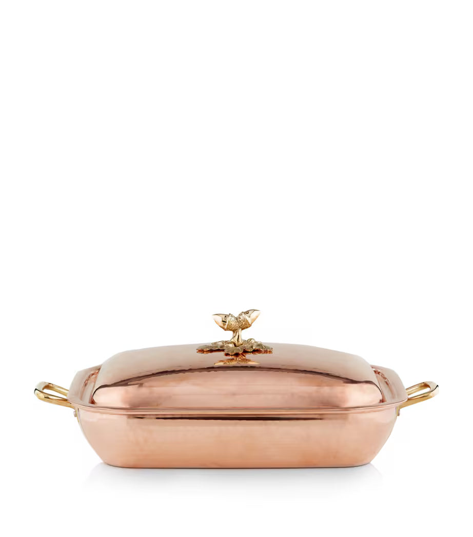 Ruffoni Historia Covered Oval Casserole – 38cm Copper - Mustard