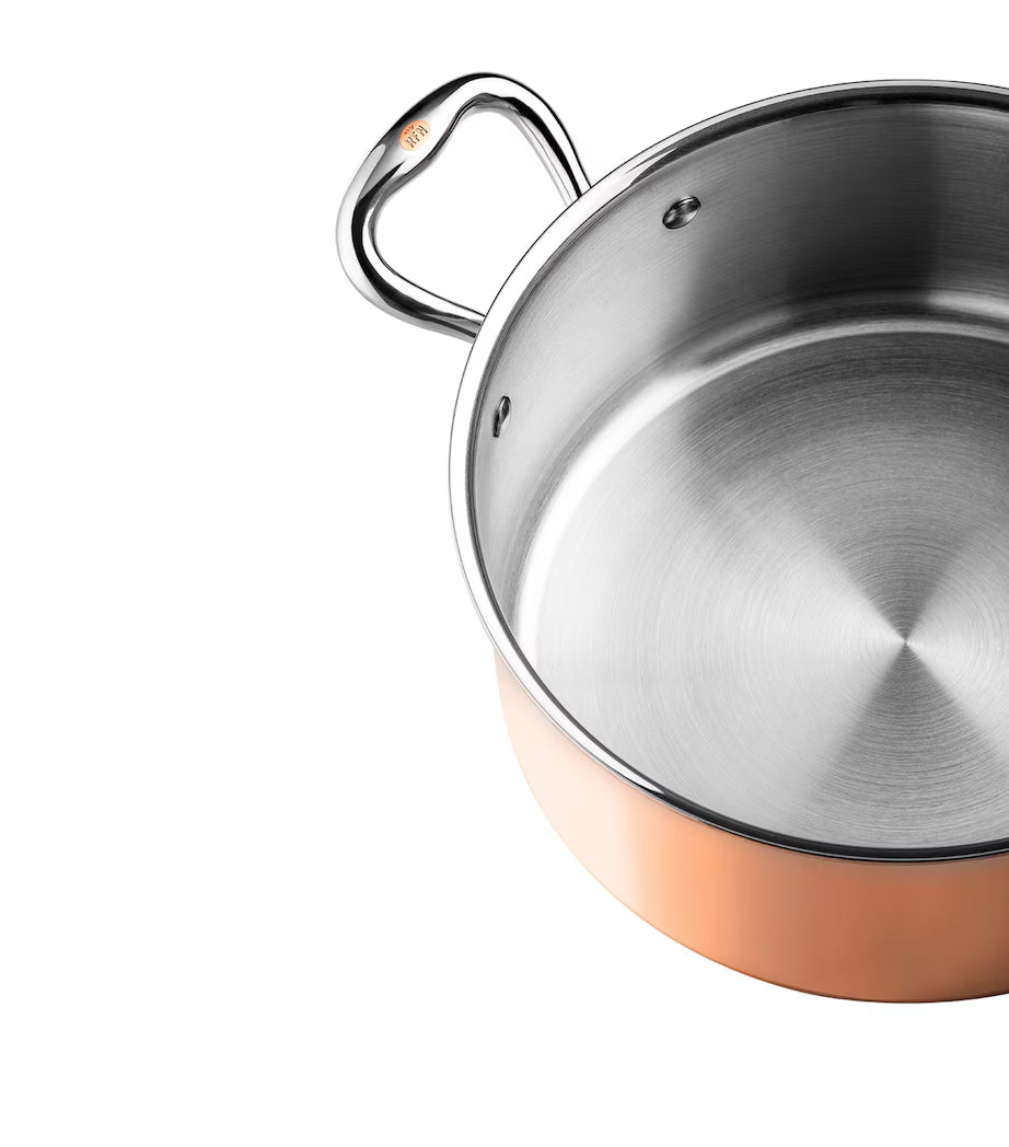 Ruffoni Con Classe Covered Stock Pot – 24cm 5.5L Copper - Mustard