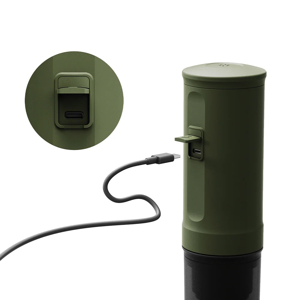 OutIn Nano Portable Espresso Machine (Forest Green) - Mustard