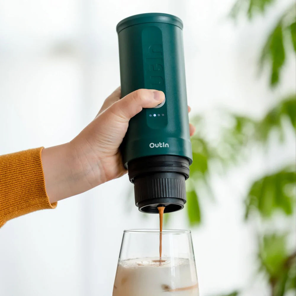 OutIn Nano Portable Espresso Machine – OutIn Teal - Mustard