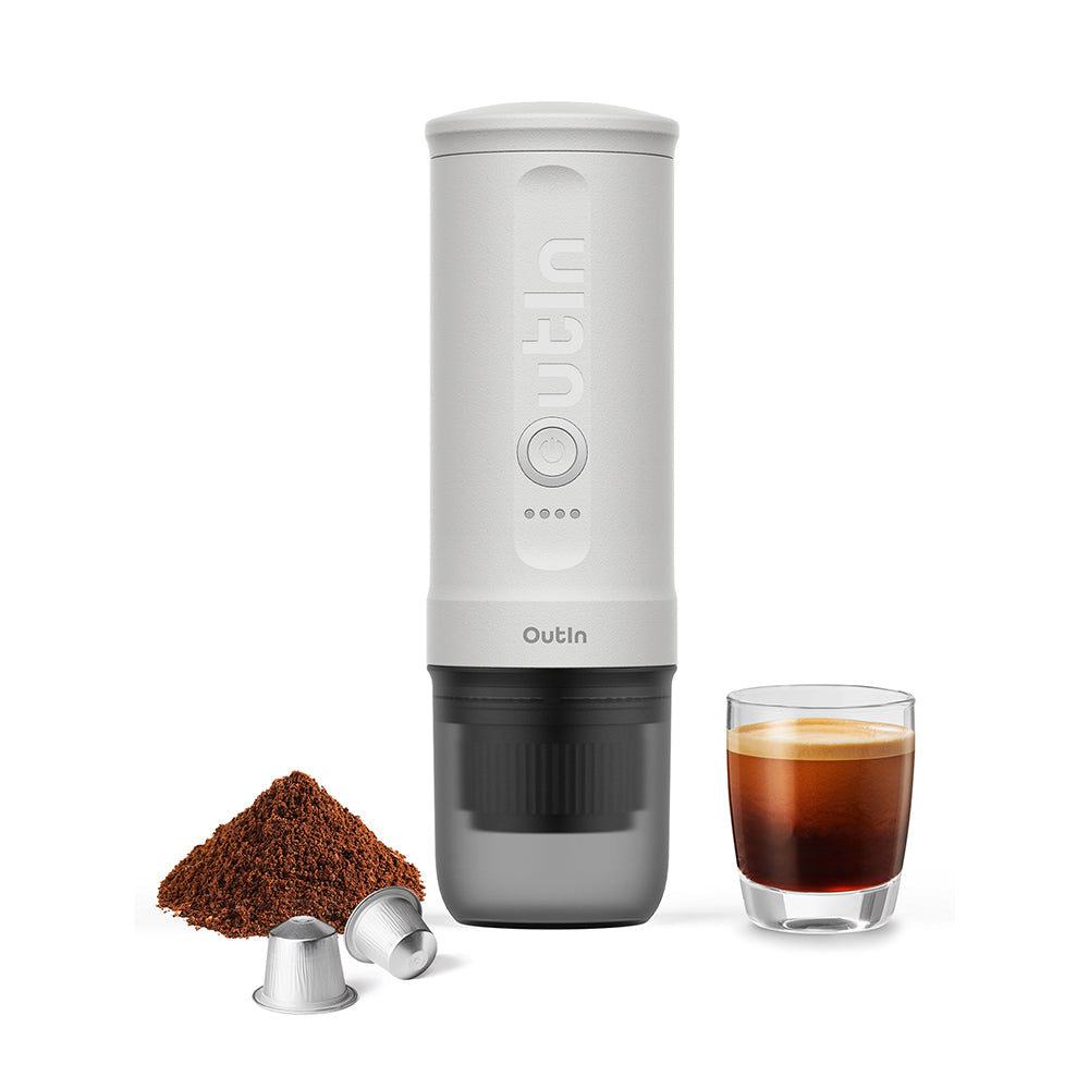 OutIn Nano Portable Espresso Machine – Pearl White - Mustard