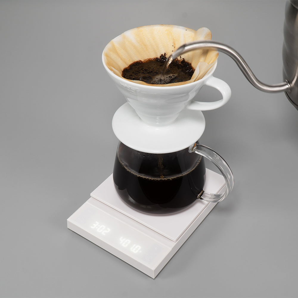 Hario Polaris Coffee Scale (White) - Mustard