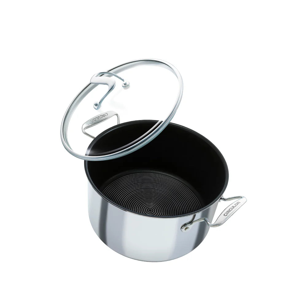 Circulon SteelShield Stockpot with Lid – 7.6L Stainless Steel Non-Stick - Mustard