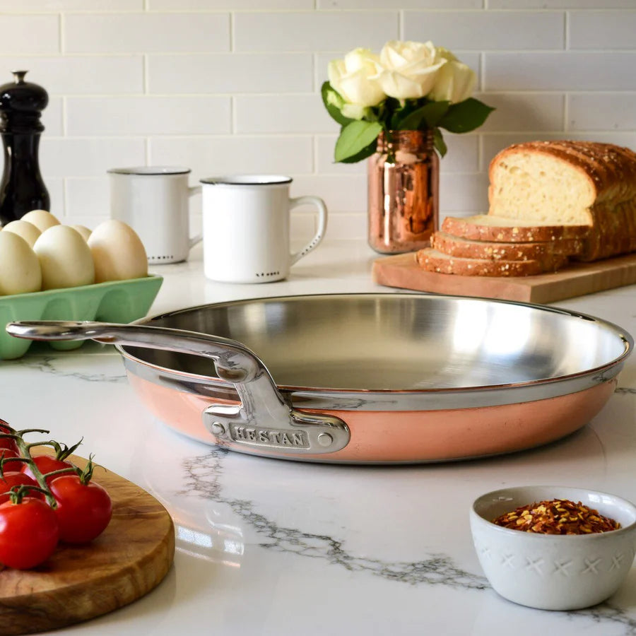 Hestan CopperBond Copper Skillet – 22cm, 28cm or 32cm Frying Pan - Mustard