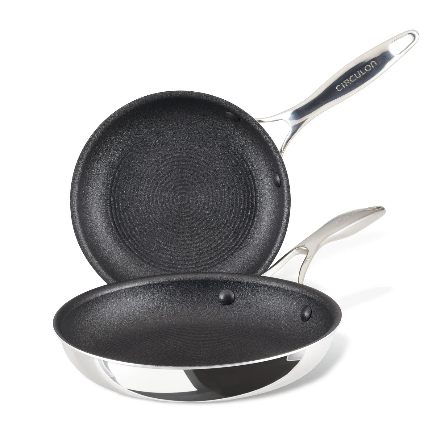 Circulon ScratchDefense Frying Pan Set – 22cm & 25cm Non-Stick Twin Pack - Mustard