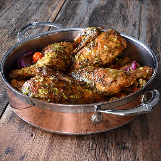 Hestan CopperBond Sautéuse Pan with Lid – 26cm 3.3L Copper Core - Mustard