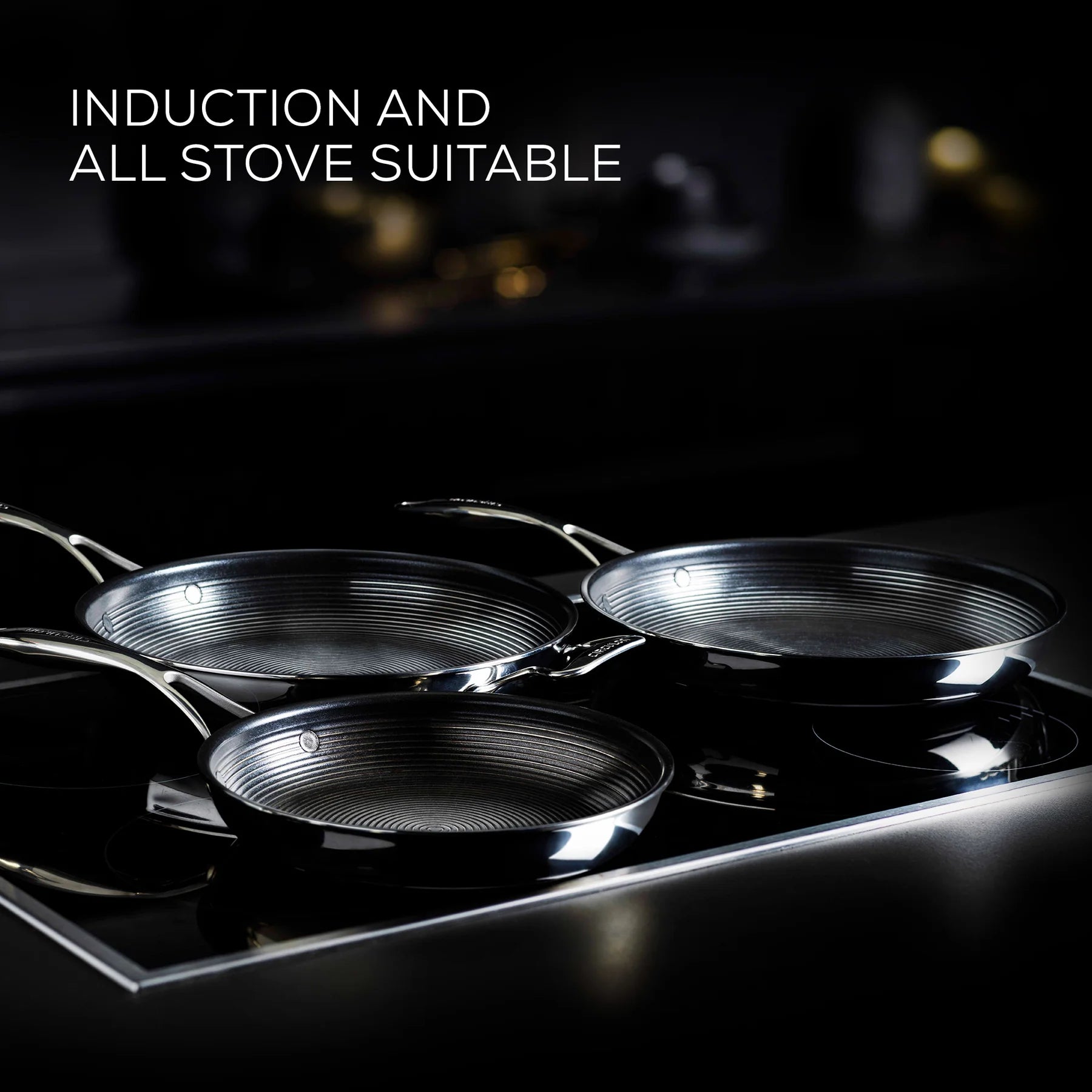Circulon C Series Open Skillet – 22cm or 25cm Stainless Steel Frying Pan - Mustard