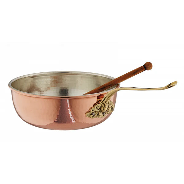 Ruffoni Historia Open Chef’s Pan with Spoon – 26cm 4L Copper - Mustard