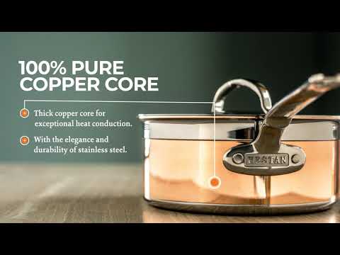 Hestan CopperBond Copper Skillet – 22cm, 28cm or 32cm Frying Pan - Mustard