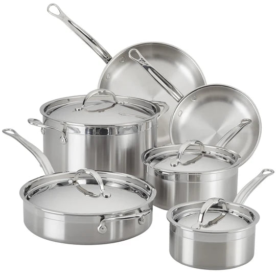 Hestan ProBond 10 Piece Cookware Set – Stainless Steel Induction Suitable - Mustard